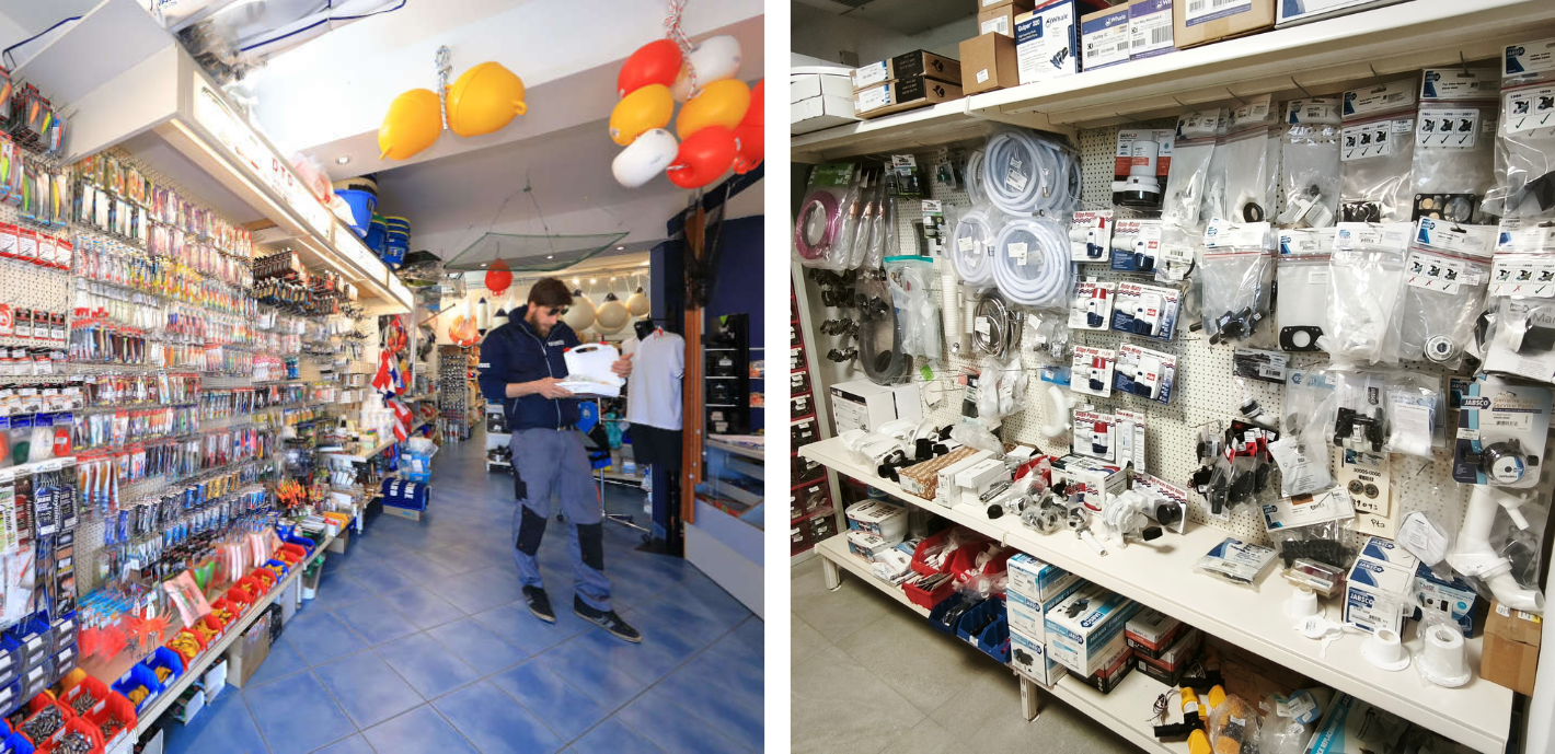 Asortiman u Nautic Bodul Shopu tvrtke Pitter Croatia u Biogradu.